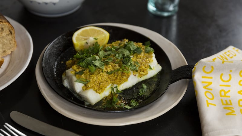 Roasted fish with Indian spices. Photograph: Emma Jervis Photography