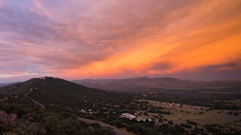 Sunrise over the McDonald Observatory in the foothills of the Davis Mountains in west Texas. Photograph: Ethan Tweedie Photography