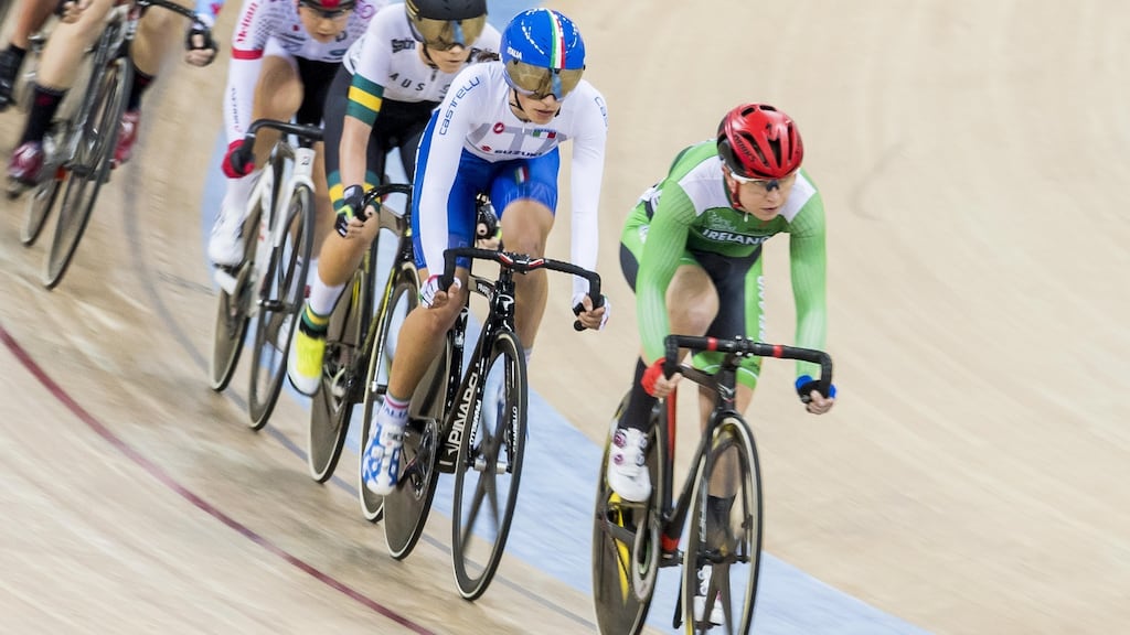 Lydia Boylan of the Ireland team competes in the Women’s Omnium Scratch Race at UCI World Cycling in Hong Kong in April 2017. Photograph: Getty Images