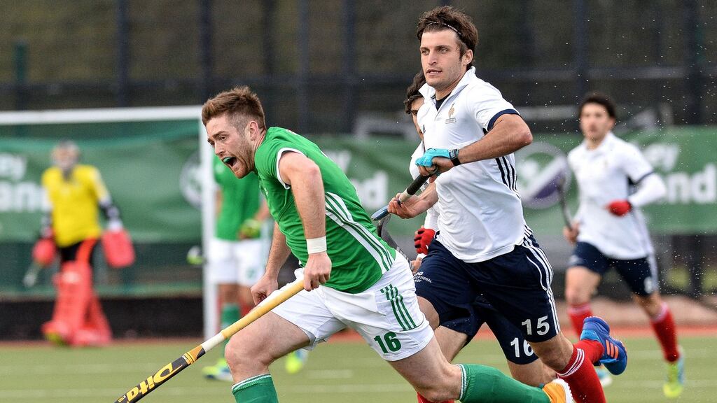 Glenanne’s Shane O’Donoghue in action for Ireland last year. O’Donoghue’s strike gave his side a victory over Railway Union. Photograph: Inpho/Presseye