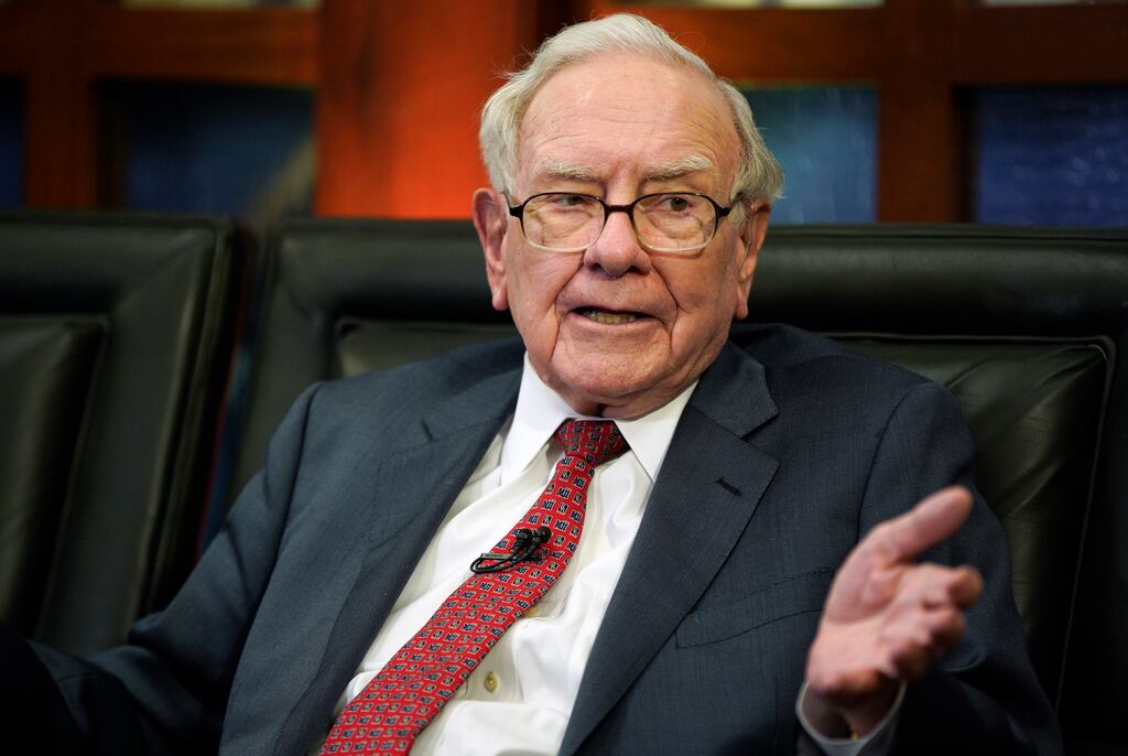 Warren Buffett announced his intention to resign from Berkshire Hathaway at the end of the year at his company's annual  shareholders' meeting in Omaha. Photograph: Nati Harnik/PA