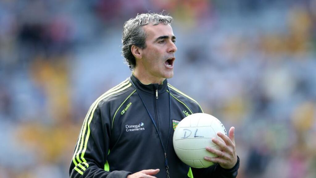 Donegal manager  Jim McGuinness: ready to pit his wits against Jim Gavin and the reigning All-Ireland champions. Photo:  Cathal Noonan/Inpho