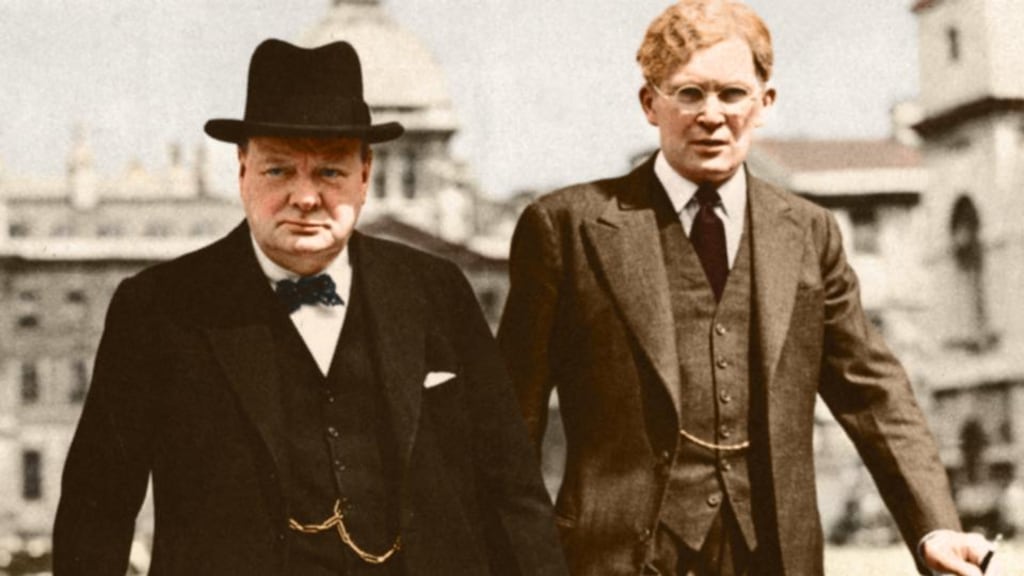 Winston Churchill and Brendan Bracken. Photograph courtesy of the Little Museum of Dublin