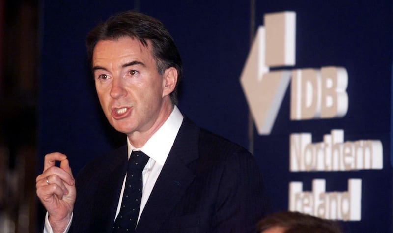 Peter Mandelson pictured in October 1999 when making his first keynote address as the new Northern Ireland secretary. Photograph: Paul Faith/PA Wire