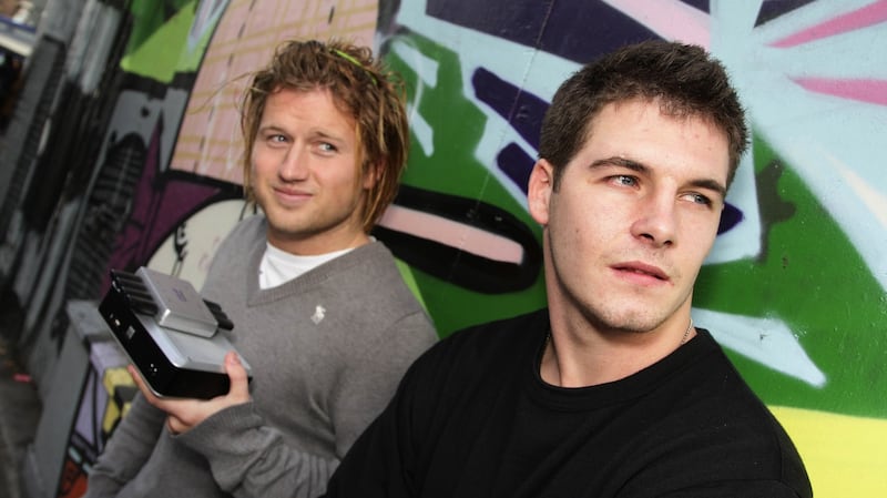 Paddy jnr’s brother, Dean McKillen, with his business partner, Luke Keily, of Bluemedia.