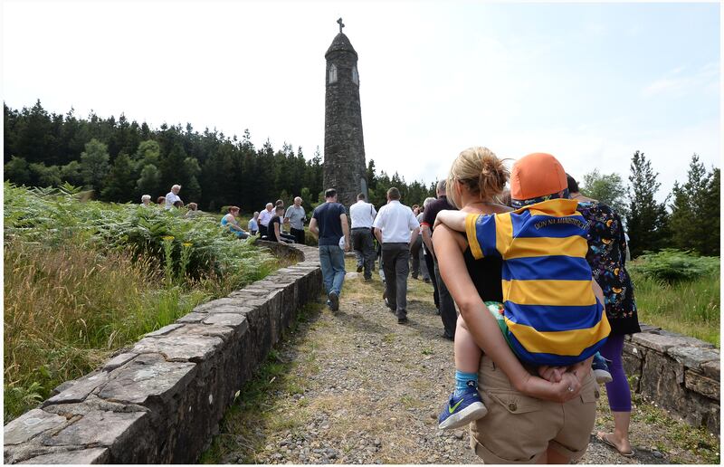 People attend an annual commemoration at the Liam Lynch memorial in Goatenbridge, Co Tipperary. Photograph: Brenda Fitzsimons