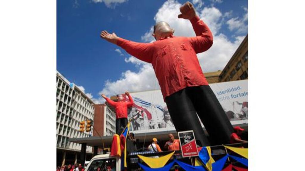 Supporters of Venezuela's president Hugo Chavez attend a rally in Caracas commemorating the 24th anniversary of the social uprising which Chavez said marked the start of his revolution. Photograph: Jorge Silva/Reuters.