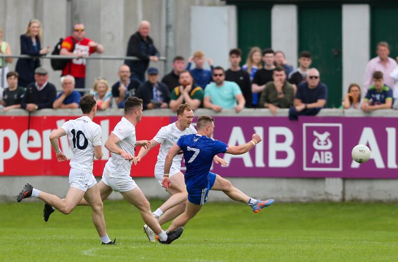 Monaghan's Conor McCarthy scores the winning point against Kildare during the All-Ireland preliminary quarter-final last weekend in Tullamore. File photograph: Inpho