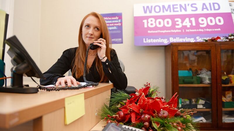 Emma Farrell, one of the volunteers on the Women’s Aid Helpline over the Christmas period. Photograph: Eric Luke