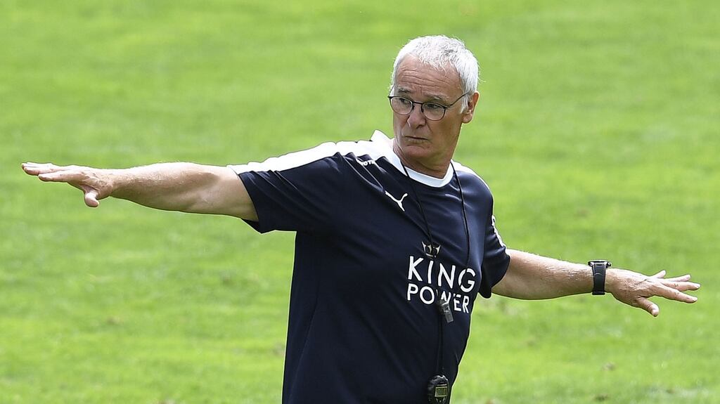 Leicester City’s Italian manager Claudio Ranieri: will have to juggle title bid with Champions League games this season.   Photograph: Robert Jaeger/AFP/Getty