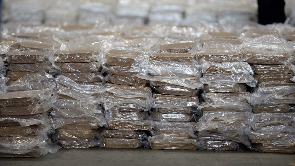 Part of the €37.5m cannabis haul  seized at Dublin Port in 2017. Photograph: Cyril Byrne