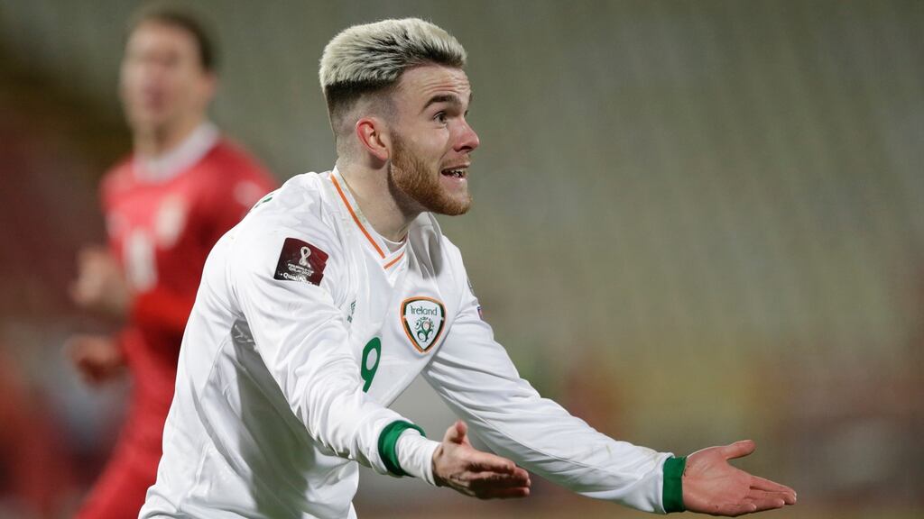 Aaron Connolly is out of Ireland’s World Cup qualifier against Luxembourg. Photo: Andrej Cukic/Inpho