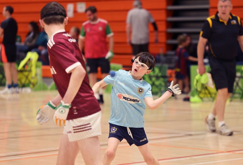 Donnacha Gallagher (10) from Belfast, versus Conor Mathews, Mullingar, in an under-13s plate match
