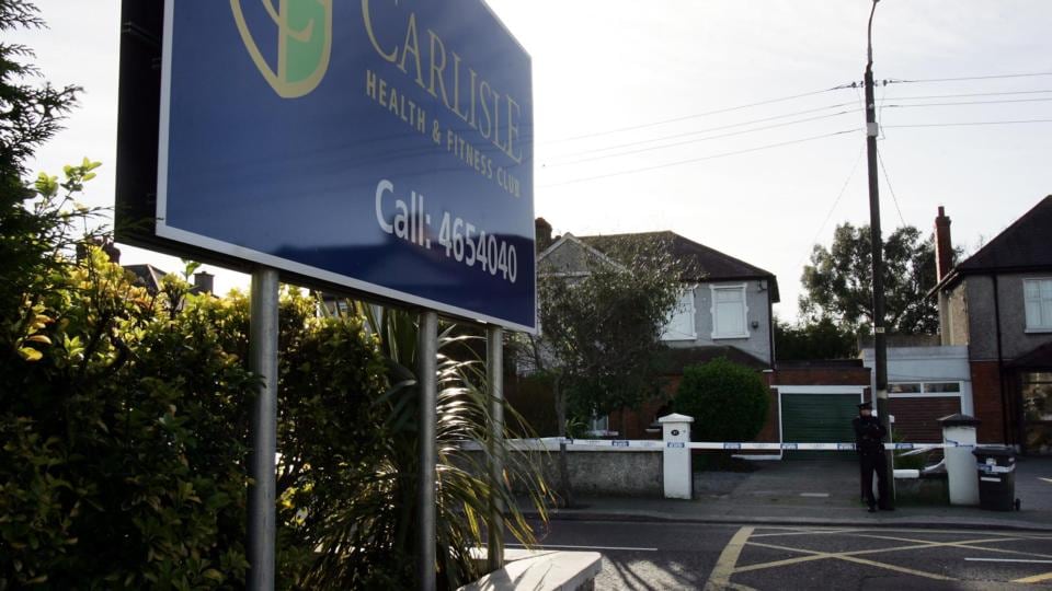 Attack: the scene of Foley’s shooting, outside the Carlisle Health & Fitness Club in Kimmage, Dublin, in 2008. Photograph: Eric Luke
