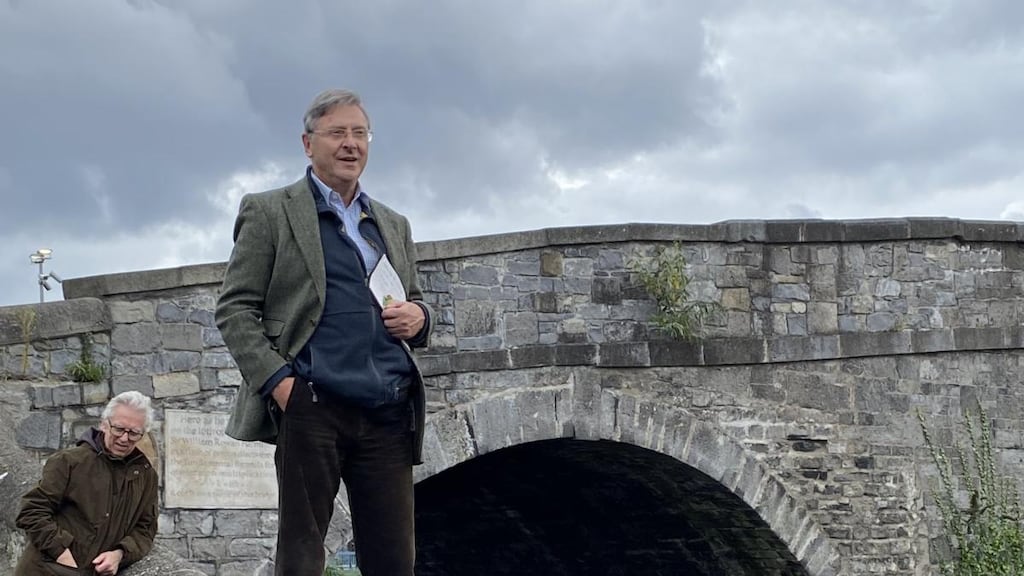 Prof Tony O’Farrell delivering the oration at the commemoration of the original walk, on October 16th, 1843, during which William Rowan Hamilton discovered the formula for quaternions
