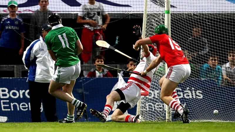 Declan Hannon scores a goal in Limerick’s 2011 under-21 final win over Cork. Photograph: James Crombie/Inpho