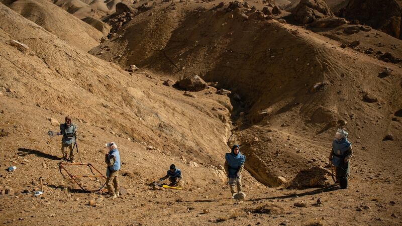 The site where the three boys were killed in May 2019. Wars have left Afghanistan littered with thousands of deadly land mines. Photograph: Kiana Hayeri/New York Times