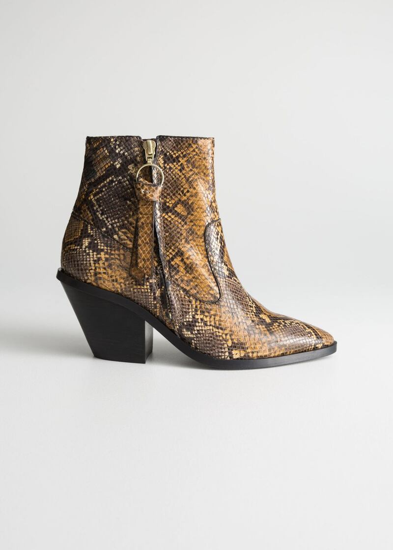 Snakeskin cowboy boots €149 Other Stories