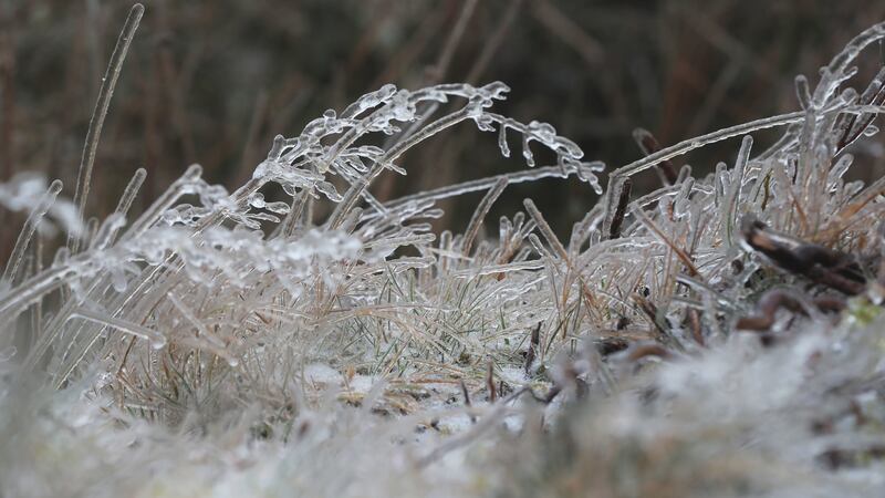 Icicle formations at Sally Gap in the Wicklow Mountains, near Dublin, as the cold snap across the UK and Ireland continues. Photograph: Niall Carson/PA Wire