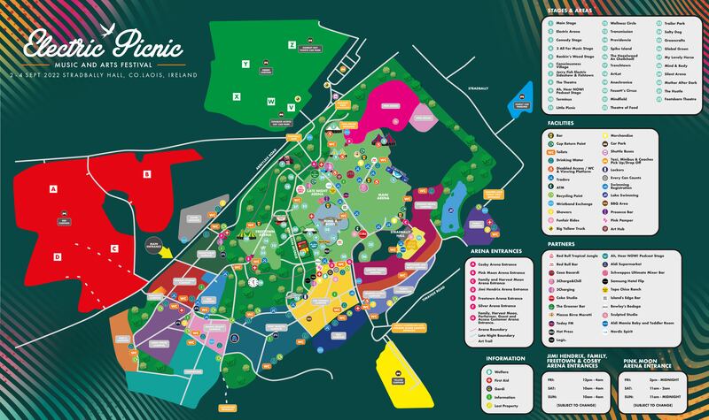 The site map for this year's Electric Picnic festival