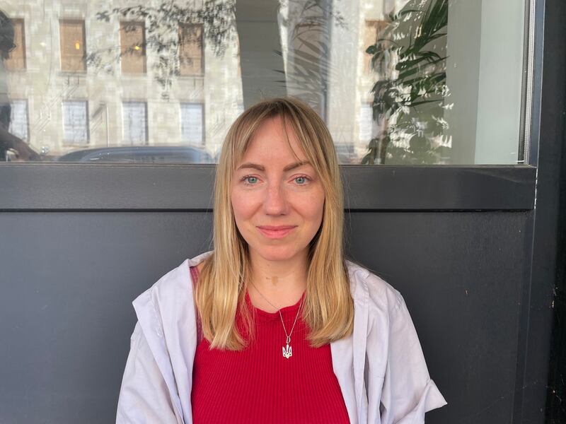 Viktoriia Grivina, who is researching culture in Kharkiv during wartime for a PhD at the University of St Andrews in Scotland. Photograph: Daniel McLaughlin