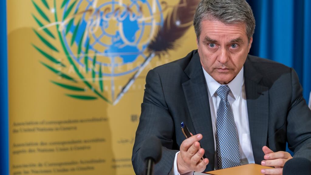 WTO director-general Roberto Azevedos warns global trade tensions will have consequences in increased uncertainty, lower investment and weaker trade growth. Photograph: Martial Trezzini/EPA
