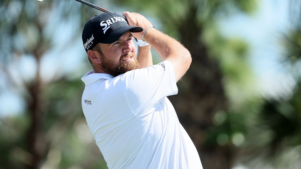 Shane Lowry plays his shot from the seventh tee during the second round of the Honda Classic at PGA National in Palm Beach Gardens, Florida. Photograph: Andy Lyons/Getty Images