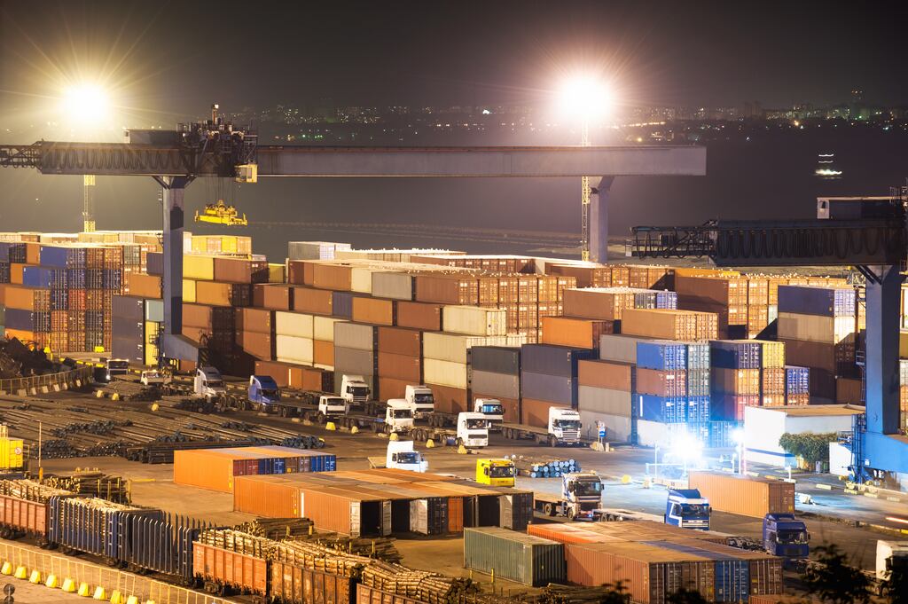 Containers become scarce when they stack up at congested ports or idle on ships at anchor waiting to berth