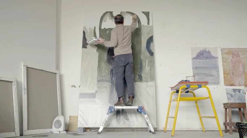 Artist Gareth Reid in his Glasgow Studio