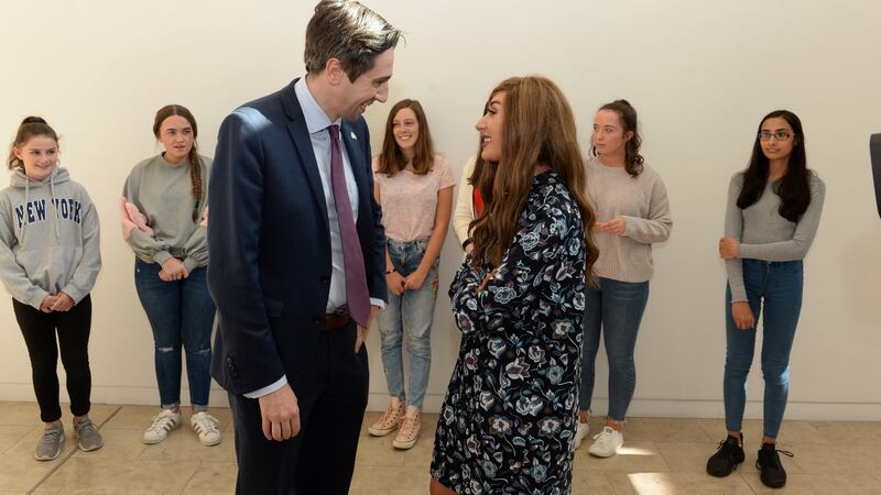 Minister for Health Simon Harris with  HPV vaccine advocate Laura Brennan   at launch of the HSE’s HPV Vaccine Information Campaign 2018/19 at the RHA Gallery, Dublin. Photograph: Dara Mac Dónaill