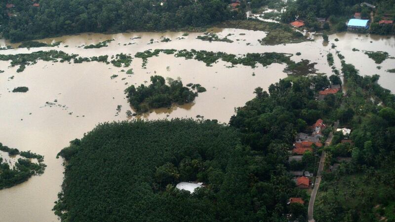 Flooding in the Sri Lankan district of Kalutara. Photograph: Ishara S Kodikara/AFP/Getty Images