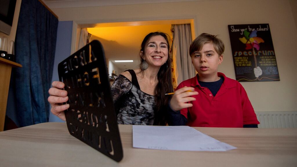 Adrienne Murphy with her son, Caoimh Connolly (13), at home in Rialto, Dublin. Photograph: Brenda Fitzsimons