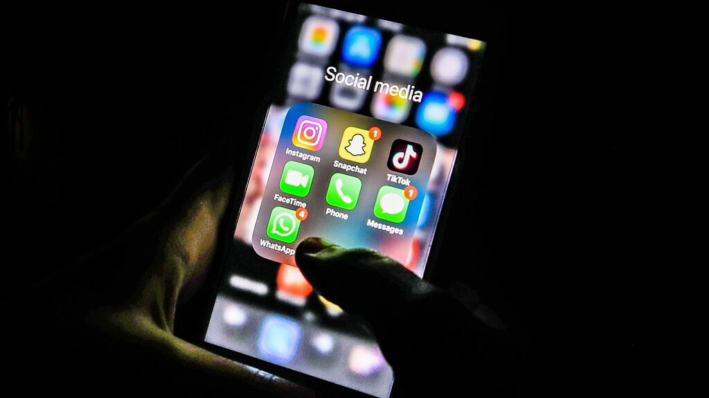 TikTok, seen here as one of the social media apps on a smartphone, has amassed 90,000 daily Irish users aged 15-plus, says Ipsos MRBI. Photograph: Peter Byrne/PA Wire