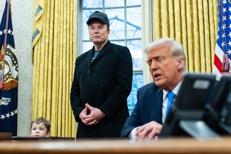 Elon Musk with US president Donald Trump in the Oval Office of the White House. Photograph: Eric Lee/New York Times