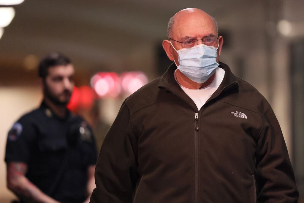 Former Trump Organization executive Allen Weisselberg arrives for a sentencing hearing at Manhattan criminal court on Tuesday. He was sentenced to five months in prison. Photograph: Michael Santiago/Getty Images