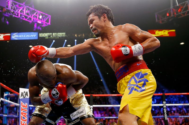 Manny Pacquiao's fight against Floyd Mayweather in 2015 was reportedly the most lucrative in boxing history. Photograph: Al Bello/Getty Images