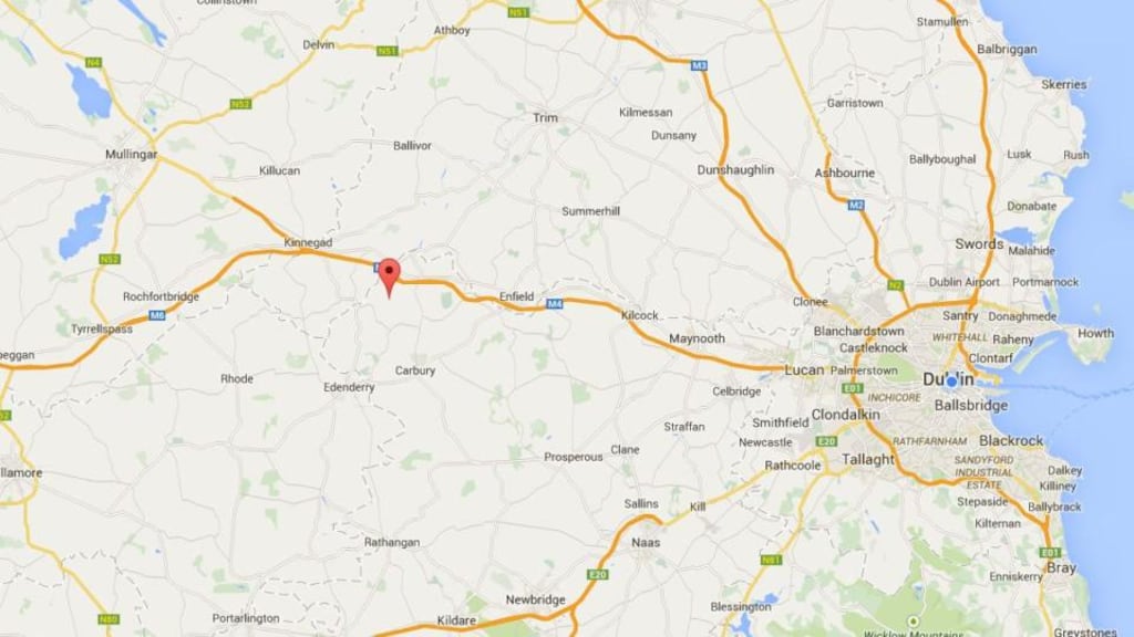 A man’s remains were discovered at about 3.30pm on Wednesday by a farmer out walking his dog at Cornamucklagh, Broadford (located above). Photograph: Google Maps