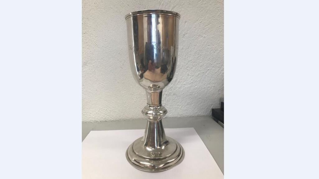 The 17th-century chalice. Photograph: Garda Press Office