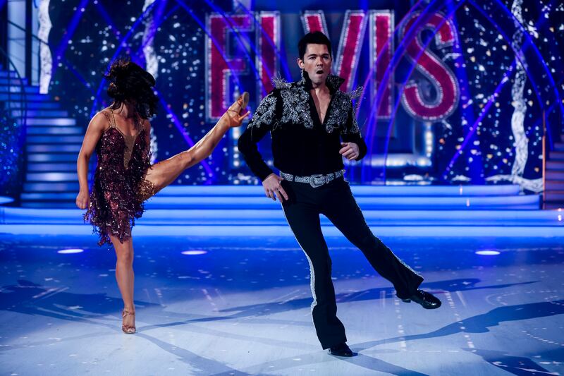 The wonder of them: Damian McGinty and Kylee Vincent were flaming good in their Elvis-inspired routine, apparently. Photograph: Kyran O’Brien/kobpix