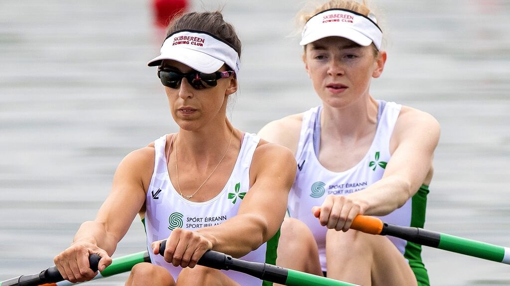 Aoife Casey, pictured above with Denise Walsh, helped to keep open the possibility of an Ireland women’s lightweight double going to the Olympic qualification regatta in May. Photograph: Craig Watson/Inpho