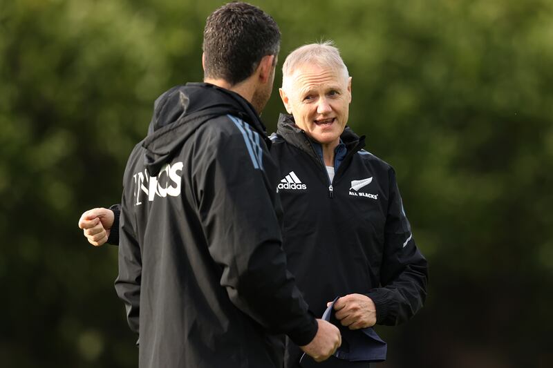 Joe Schmidt during a New Zealand training session in Auckland this week. Photograph: Phil Walter/Getty Images