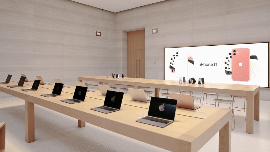 Before Friday’s decision, Apple had reopened the majority of its US locations, including many stores in major markets such as New York City and Los Angeles. Photograph: The New York Times