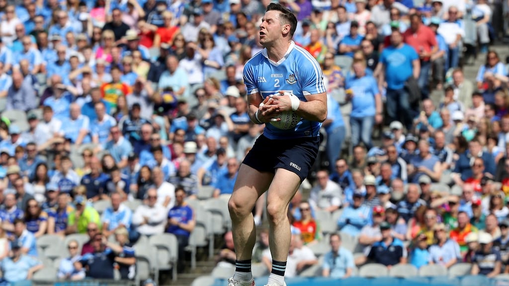 Philly McMahon in action at Croke Park last summer. This season he will be bidding to win a seventh senior All-Ireland medal with Dublin. Photograph: Bryan Keane/Inpho