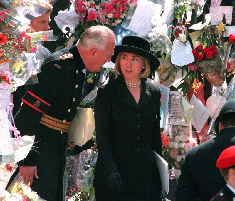 Hillary Clinton attends the funeral service for Diana. Photograph: Jayne Fincher/Getty Images