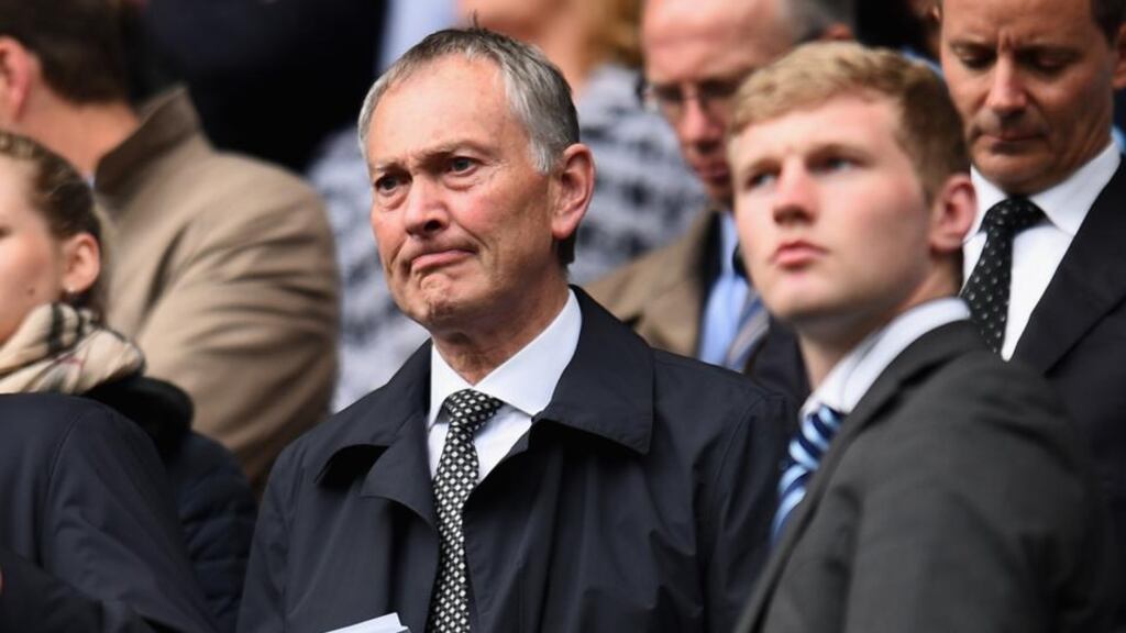Premier League Chief Executive Richard Scudamore looks on during the Barclays Premier League match between Manchester City and West Ham United at the Etihad Stadium. Photograph: Shaun Botterill/Getty Images