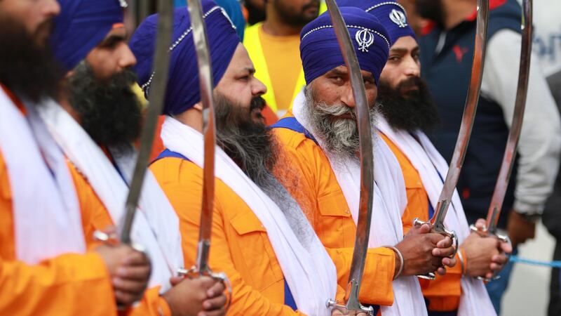 The streets of Sandymount and Ballsbridge area were awash with orange on Sunday when thousands of Sikhs turned out for the annual Vaisakhi celebration. Photograph: Nick Bradshaw