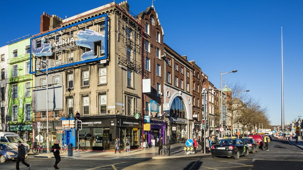 Landmark building on the corner of O’Connell Street and Bachelors Walk: outdoor neon advertising to the front of pulls in income of €50,000 every year