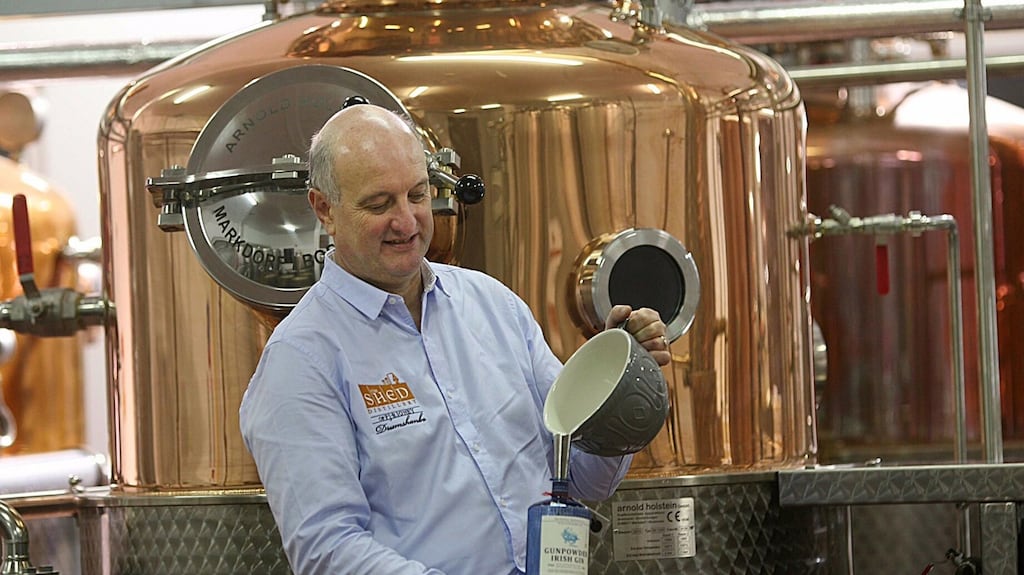 Pat Rigney filling the first-ever bottle of Drumshanbo Gunpowder Irish Gin, in 2015. ‘We are working our way around Brexit, which is a challenge for everybody in our sector and has caused a lot of uncertainty,’ he says