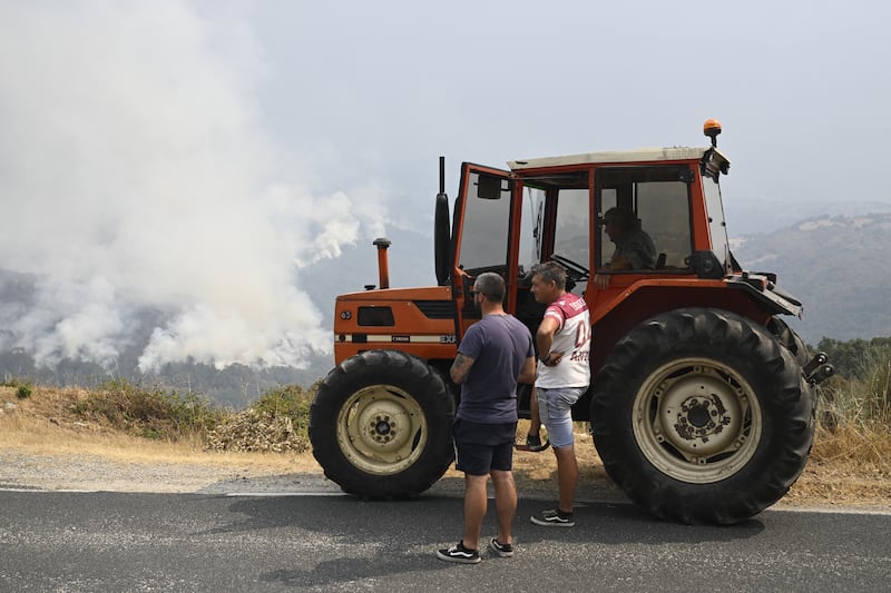 A wildfire burning near the village of San Cristobal, Ourense. Photograph: Miguel Riopa/AFP/Getty