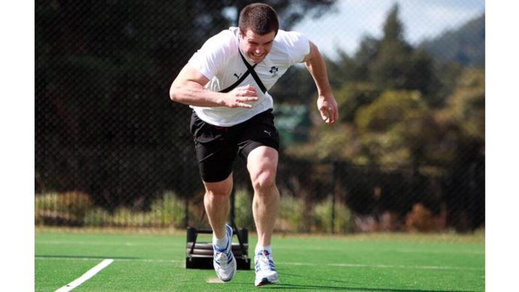 Shane Jennings takes part in Ireland's weight training session at the Hilton Lake Taupo Hotel, New Zealand. - (Photograph: Dan Sheridan/Inpho)